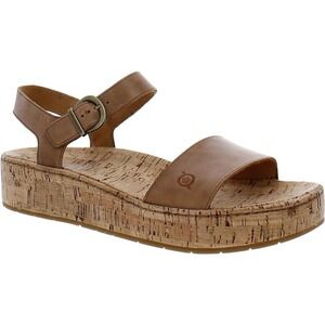 Born Sari Platform Sandals Brown Leather Womens 8